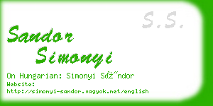 sandor simonyi business card